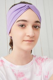 Resim Babygiz Lila Çocuk Genç Bandana Saç Bandı Ekstra Yumuşak Esnek Doğal %100 Pamuklu Penye 