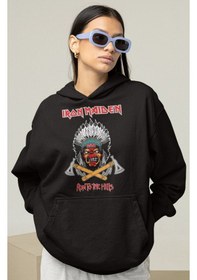 Resim Sevbano Iron Maiden Run To The Hills Rock Metal Müzik Grubu Baskılı Unise Siyah 