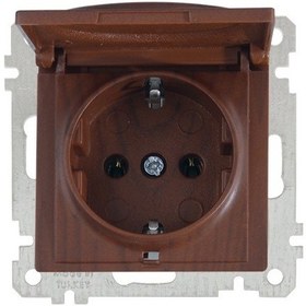 Resim Mutlusan Candela Ceviz Kapaklı Topraklı Priz Çerçevesiz 