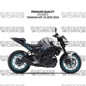 Resim Yamaha Mt-25 Kaplama Sticker Venom Design Motor Kaplama Modeli Hazır Kit 2019-2024 Uyumlu Siyah 