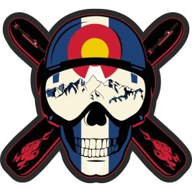 Resim Sticker Atölyesi Kurukafa Kayak Ski Snowboard Sticker - 13033 