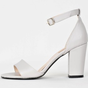 Resim ALİS DRESS Gri Tek Bantlı 9 Cm Topuklu Sandalet 