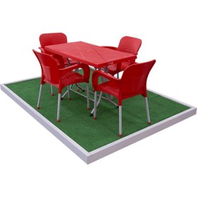 Resim BEGONYA Trend 4 Kişilik Sandalye 80*80 Masa Takımı 