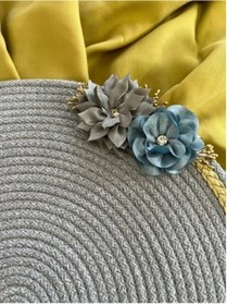 Resim Decohandy 39cm Çiçekli Jüt Örme Supla Amerikan Servis Çok Renkli 