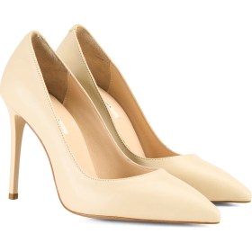 Resim Desa Kadın Ten Klasik Deri Stiletto 