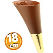 Resim Clara Mobilya Kanepe Sehpa TV Ünitesi Baza Koltuk Ayağı Ahşap Desenli Ceviz Altın Renk 18 cm Ayak 