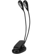 Resim Konesam Led Müzik Stand Lambası, 4 Led Işık, 2 Aydınlatma Seviyesi, Usb/aaa Pil Beslemeli, Esnek Kolu, Okuma/çalışma Için Siyah Siyah 