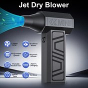 Resim Elektrikli Hava Duster Type-C Şarj Temizleme Üfleyici Aracı Turbo Jet Fan 130000RPM Araba Üfleme Kar 4 Vites Ayarlanabilir Taşınabilir 