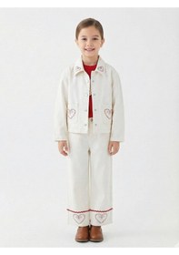 Resim Xo Kids Kız Çocuk 3lü Alt Üst Kombin Takmı 4-13 Yaş Set0479 Krem 