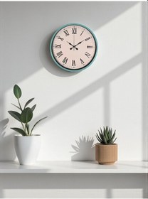 Resim 36 Cm Turkuaz Roma Rakamlı Duvar Saati Çok Renkli 