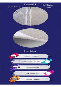 Resim Krem Kahverengi Dijital Baskı Salon Halısı Kaymaz Tabanlı Yıkanabilir Halı Yolluk6 Kahverengi 