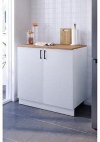Resim Rivo Alt Modül Mutfak Dolabı 80 Cm Tezgah Dahil Beyaz 