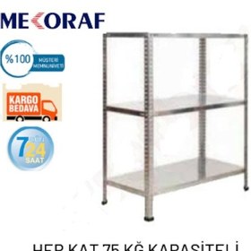 Resim Mekoraf 3 Katlı 59X93 100Cm Yükseklik Raf Sistem Gri 