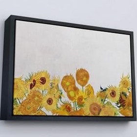 Resim Ahşap Çerçeveli Vincent Van Gogh Ayçiçekleri Tablo Siyah 55 x 75 cm, TTÇ.KNV7149FRM 