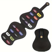 Resim Gitar Penası Saklama Kılıfı - 18 Gitar Penası Alabilen Gitar Şeklinde Bir Kılıf, Taşıması Kolay. 