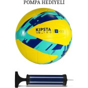 Resim ALASTOR Kipsta Voleybol Topu Pompa Hediyeli - 5 Numara - Sarı / Mavi Profesyonel 