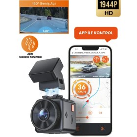 Resim Vantrue Element 1 Lite Araç İçi Kamera 1080P Çözünürlük 160° Görüş Açısı Wi-Fi Özellikli 