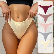Resim 5 Adet Kadınlar İçin Seksi Dikişsiz Yumuşak Kabartmalı Görünmez Bikini Külot, 5 Renk Seti 
