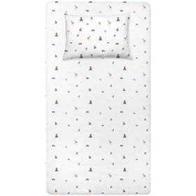 Resim Forest Amigos %100 Organik Pamuk Bebek Lastikli Çarşaf Seti 70 x 140 cm 