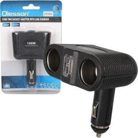 Resim Olesson 1646 12-24V Tek USB Girişli 100W Çiftli Araç Çakmak Çoklayıcı 