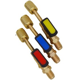 Resim Willowhaven Set 1 Hvac R134a R22 R410a Soğutucu Vana 14 İnç Metal Kırmızı Sarı Mavi Kontrol 