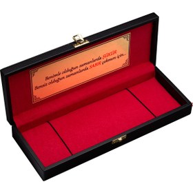 Resim OTTOTESBİH Deri Hediye Kutusu, Tesbih Kutusu, Bileklik Kutusu, İsimli Kutu 30x12cm 