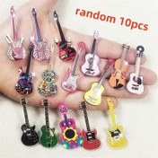 Resim Rastgele 10 adet Karışık Renkli Gitar, Keman ve Ukulele Akrilik Kolye Uçları, DIY Küpe ve Anahtarlıklar, Takı Yapımı Süsler ve Aksesuarlar 