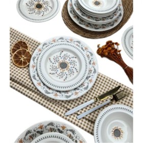 Resim Porser Sunflower Yemek Takımı 6 Kişilik 24 Parça BNS24YKPRS1061 Karışık Desenli 