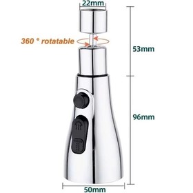 Resim Pratik 3 Fonksiyonlu Metalik Musluk Başlığı Çok Renkli 