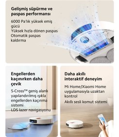 Resim Xiaomi Yeni Robot Vacuum Çöp İstasyonlu Kendini Temizleyen Akıllı Robot Süpürge - 6000Pa Yüksek Emiş 