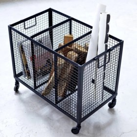 Resim Wess Dizayn Endüstriyel Tekerlekli Metal Kafes Telli Taşıma Araba WD-253 