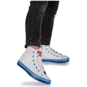 Resim Kiko Kids Pant Günlük Bağcıklı Fermuarlı Erkek Bebek Spor Ayakkabı Beyaz - Mavi Beyaz - Mavi 