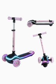 Resim Raket LED Üç Tekerlekli Çocuk Scooter - Mor 