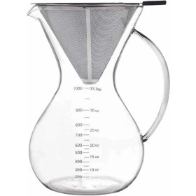 Resim PremiumPort Paslanmaz Çelik Filtreli Cam Kahve Demleme 1000 ml 