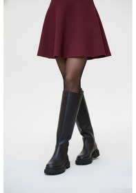 Resim Fox Shoes V973222209 Siyah Kalın Tabanlı Kadın Binici Çizmesi Siyah 