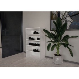 Resim Nalani 4 Raflı 5 Bölmeli Dekoratif Ayakkabılık Atlantik Çam Çam 