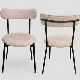 Resim 4 Adet Puffy Açık Kahverengi Teddy Sandalye Mutfak Sandalyesi Salon Sandalyesi Balkon Sandalyesi Açık Kahverengi 