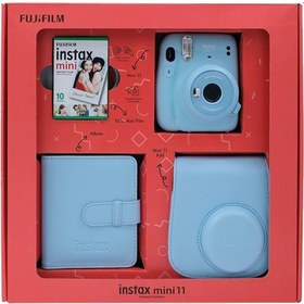 Resim Instax Mini 11 Fotoğraf Makinesi - Çanta - Kare Albüm - 10lu Film ve Renkli Özel Kutulu Set Beyaz 