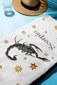 Resim Dijital Baskı Plaj Deniz Havlusu Akrep Burcu Desenli Peştamal HVL0040 