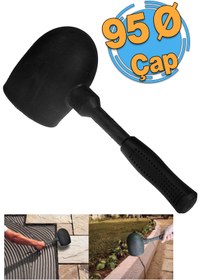 Resim Badem10 Kaucuk Tokmak 95 lik Bordür Tokmağı Fayans Fayansçı Tokmağı 1.5 Kg Çekiç Karo Döşeme Siyah Renk 