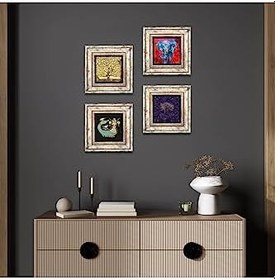 Resim Pinecone Stone Hayat Ağacı, Fil, Şahmeran Taş Duvar Tablosu - Çerçeveli Taş Tablo - Dekoratif Duvar Sanatı - Modern Ev ve Ofis Duvar Dekoru K4-1294 