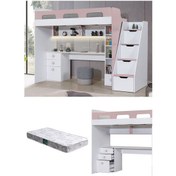 Resim Ranza, Troya Ranza Masa Kitaplık - Antrasit 1 Adet Comfort Yatak Pembe- Beyaz 90 x 200 CM 