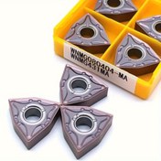 Resim Paslanmaz Çelik Malzeme Yüksek Kaliteli Döner Alet İndeksli Döner Bıçak 10pcs WNMG080404-MA/ 10pcs WNMG080408-MA Karbür Sert Kaplama Torna Kesme Aletleri, WNMG431/WNMG432 Çift Yüzeyli Altı Kenar 