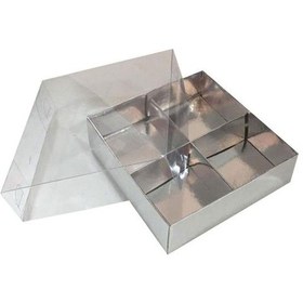 Resim Asetat Kapaklı Karton Kutu 12X12X3 Cm 4 Bölmeli Kutu 10 Adet G N11.5443 