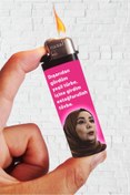 Resim SARANG Çakmak Kizilcik Serbeti Pembe Replik Baskılı Full Kaplamalı Klasik Çakmak 