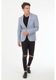 Resim Sposo 5126 Dar Kalıp Yarım Astarlı Gri Erkek Blazer Ceket Gri 