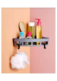 Resim Rotanev Üçgen Köşelik Yapışkanlı Banyo Rafı Banyo Düzenleyici Duş Rafı Organizer Mutfak Organizeri Gri 