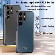 Resim Samsung Galaxy S25 Serisi için Samsung Galaxy S25 için Samsung Galaxy S25 Plus için Samsung Galaxy S25Ultra için Dört Köşeli Mat Arka Panel Anti-çarpışma Şeridi Anti-düşme Yapışmaz Parmak İzi Koruyucu Kılıf 