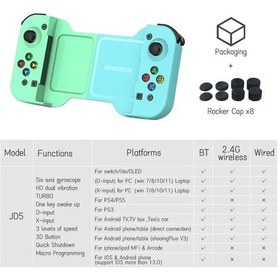 Resim Yeşil-kablosuz Telefon Joypad Standı Oyun Denetleyicisi Joystick Anahtarı Pc Ps4 Iphone Uyumlu 13 14 Android Pubg 