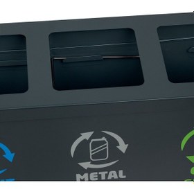 Resim 4'lü Metal Sıfır Atık Kutusu Geri Dönüşüm Çöp Kovası + Pil Kutusu N11.210 